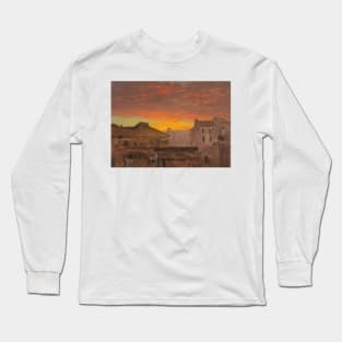 Rome, Rooftops at Sunset by Frederic Edwin Church Long Sleeve T-Shirt